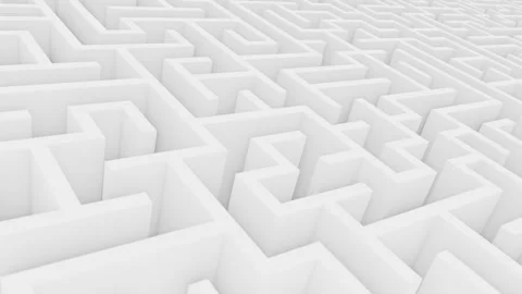 Looping 3D animation of the high walls white maze or labyrinth Stock-Footage 271034275