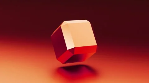 Looping 3d animation. Metal geometric cube shape moving and rotating. Abstract Video stock 293053259
