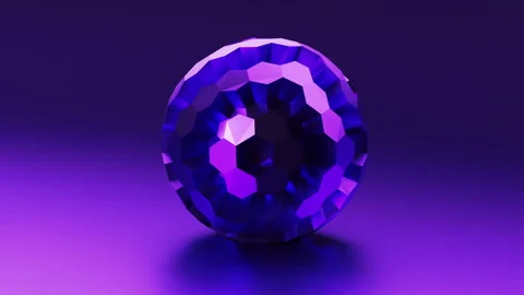 Looping 3d animation. Metal sphere geometric shape moving and rotating. Abstract Video stock 293432831