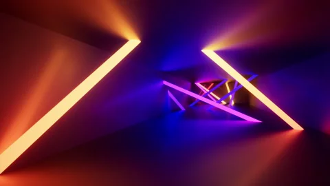 Looping 3D animation. Motion design of abstract geometric background. Video stock 309646383