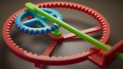 Looping 3D animation multi-colored plastic toy gears. 스톡 동영상 271665115