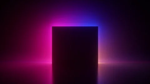 Looping 3D animation with neon lights shifting colors Stock Footage 284373743