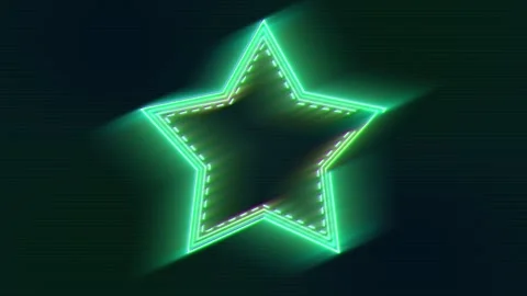 Looping 3d animation. The neon star. abstract circle background Stock Footage 302648500