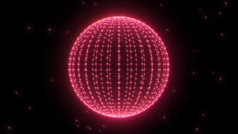 Looping 3d animation. red glowing sphere.abstract circle background Stock Footage 302652043