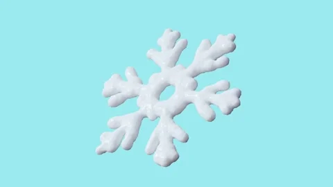 Looping 3D animation of rotating white snowflake on blue background. Stock Footage 332617438