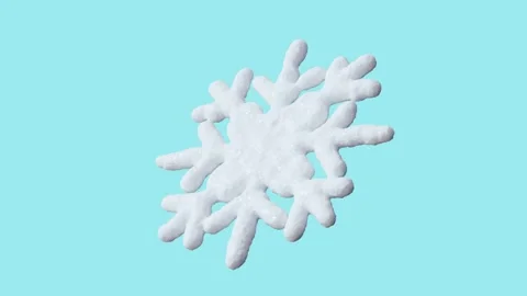 Looping 3D animation of rotating white snowflake on blue background. Stock Footage 332617449