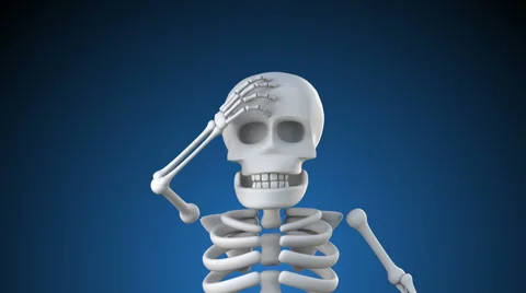 Looping 3d animation of a skeleton opening its skull to reveal the Euro symbol Stock Footage 62391348