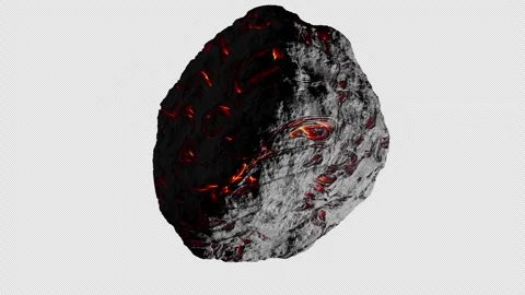 Looping 3D animation of a space alien asteroid rotation. Alpha Channel. Stock Footage 310793298