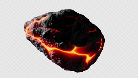 Looping 3D animation of a space alien asteroid rotation. Alpha Channel. Stock Footage 312108450