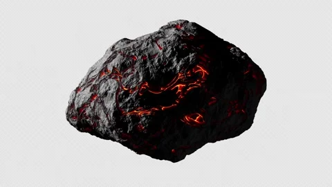 Looping 3D animation of a space alien asteroid rotation. Alpha Channel. Video stock 312575754