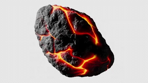 Looping 3D animation of a space alien asteroid rotation. Alpha Channel. Stock Footage 315967993