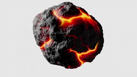 Looping 3D animation of a space alien asteroid rotation. Alpha Channel. Stock Footage 317496664