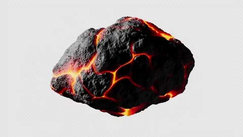 Looping 3D animation of a space alien asteroid rotation. Alpha Channel. Stock Footage 322017266