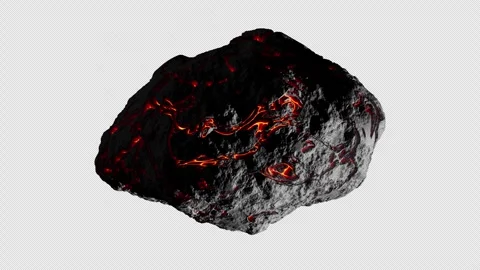 Looping 3D animation of a space alien asteroid rotation. Alpha Channel. Stock Footage 325965185