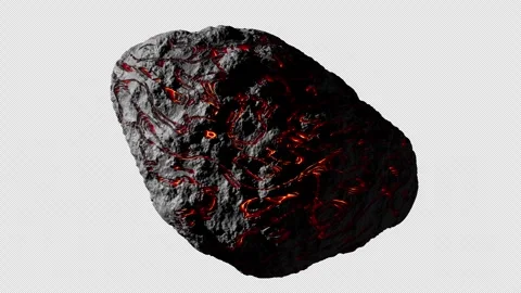 Looping 3D animation of a space alien asteroid rotation. Alpha Channel. 库存影片 328493264