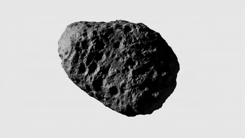 Looping 3D animation of a space asteroid rotation. File with Alpha Channel. Stock Footage 310792847