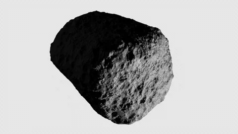 Looping 3D animation of a space asteroid rotation. File with Alpha Channel. Stock Footage 312108430