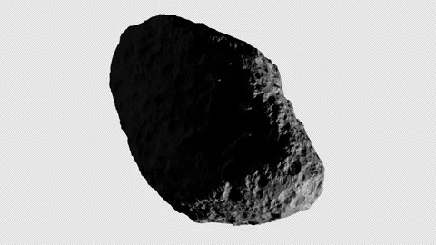 Looping 3D animation of a space asteroid rotation. File with Alpha Channel. Stock Footage 317496182