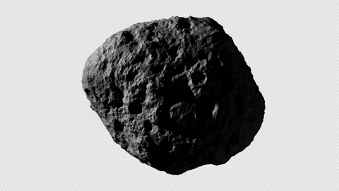 Looping 3D animation of a space asteroid rotation. File with Alpha Channel. Stock Footage 322017195