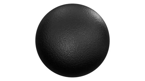 Looping 3D animation of the spinning black leather sphere Stock Footage 274044547