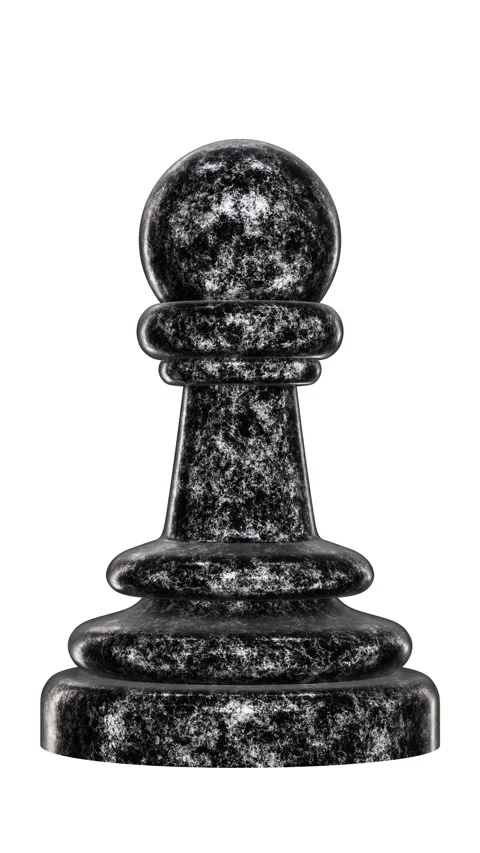 Looping 3D animation of the spinning black marble chess pawn Stock-Footage 274214559