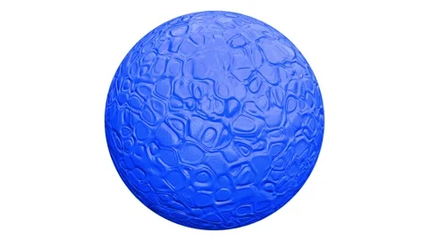 Looping 3D animation of the spinning blue crocodile leather sphere Stock Footage 274657581