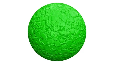 Looping 3D animation of the spinning green crocodile leather sphere Stock Footage 274637317