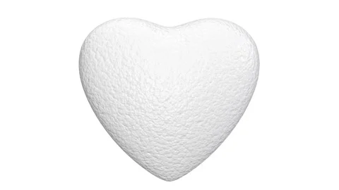 Looping 3D animation of the spinning white leather or eco-leather heart Stock Footage 274213396