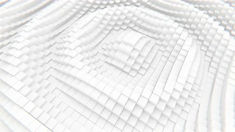 Looping 3D animation of the white moving cubic surface Video stock 148208211