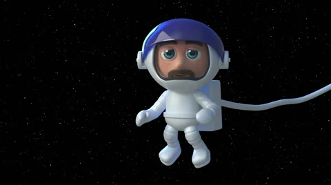Looping 3d Astronaut floats in space micro gravity with the stars behind him. Stock Footage 62188805