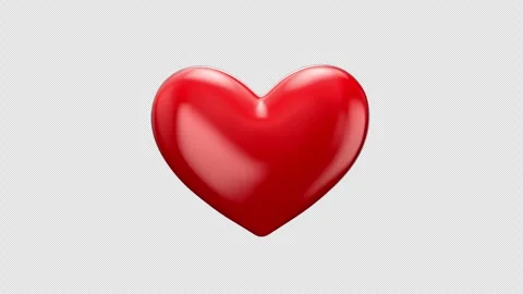 Looping 3D Beating Red Heart Animation on Transparent Background. Stock Footage 337889315