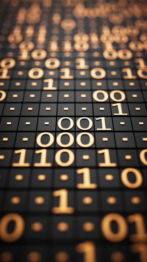 Looping 3D binary code animation for cyber and data concepts. Video stock 344168121