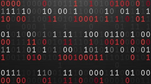 Looping 3D binary code digital technology background Stock Footage 338989448