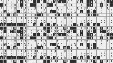 Looping 3D binary matrix with black and white zeros and ones. Stock Footage 348018576