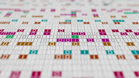 Looping 3D binary matrix with colorful zeros and ones. Stock Footage 341887591