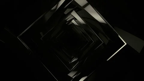 Looping 3D CG tunnel animation a sci-fi-style geometric metallic space Video stock 341878429