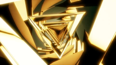 Looping 3D CG tunnel animation a sci-fi-style geometric metallic space Stock Footage 341879644