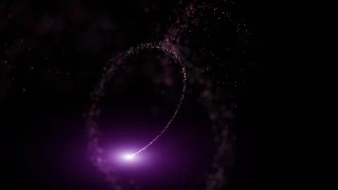 Looping 3d curvy line travel light streak flicker particles Stock Footage 337662403