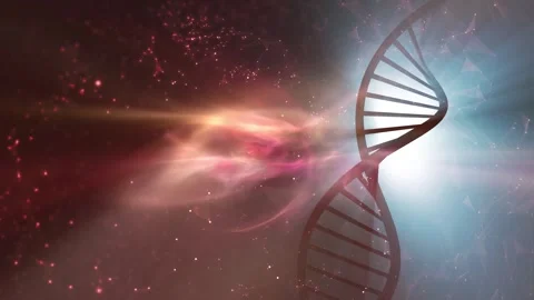 Looping 3d dna chain rotation on futuristic cyberspace background Stock-Footage 333711935