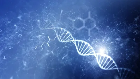 Looping 3d dna model with chemical bonds animation Video stock 337966285