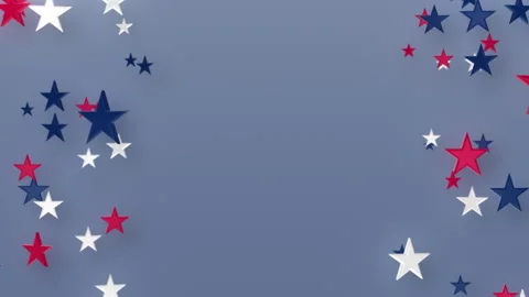 Looping 3D Falling USA Stars Frame With Copy Space Stock-Footage 336127099