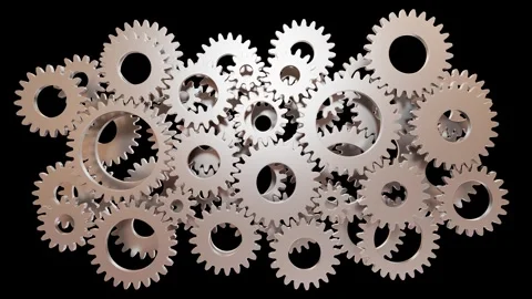 Looping 3D Gears Animation. Stock Footage 335987429