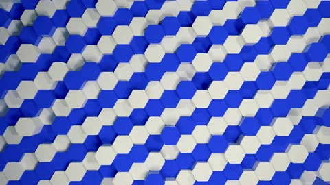 Looping 3D Hexagon Geometry Background Stock Footage 136140390