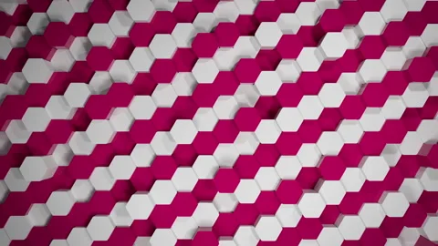 Looping 3D Hexagon Geometry Background Rendered footage Stock Footage 136562199