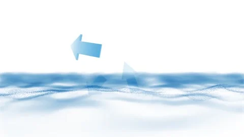 Looping 3d infinity arrows recycle on artistic wavy background Stock Footage 337232895