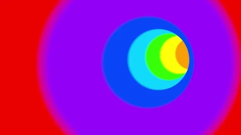 Looping 3D Rainbow Tunnel Animation with Striped Colors Stock Footage 312470416