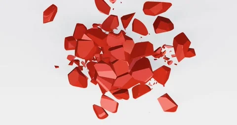 Looping of 3d render of glass heart broken and healed. Stock Footage 218349514