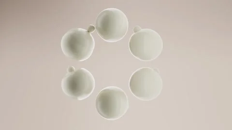 Looping 3D Render motion Animation design for liquid flow circle, beige colour Stock Footage 279489346