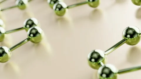 Looping 3d render motion animation design of green molecule structure Stock Footage 279774817