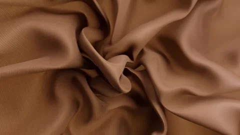 Looping 3d rendering motion animation design of smooth brown cloth becoming wrin Stock Footage 279774875